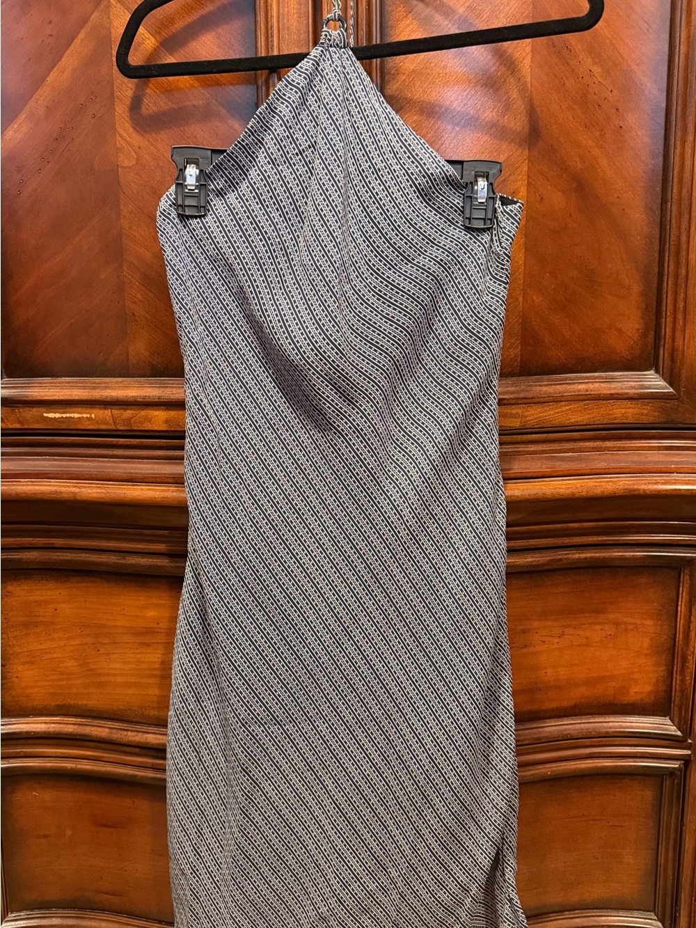 Max Studio Strapless Grey Pattern Midi Dress size medium